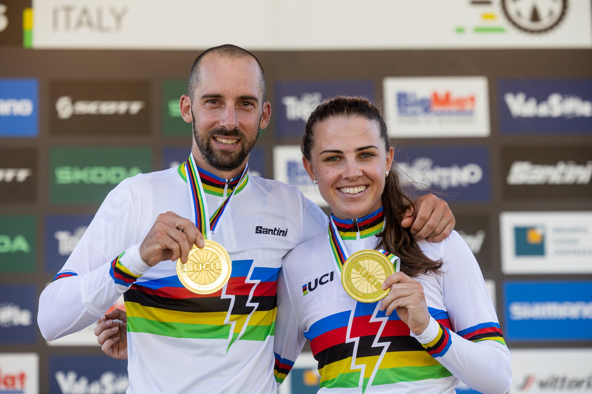 Gilloux and Spielmann retain E-Mountain Bike Cross-country UCI World titles